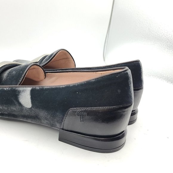Taryn Rose women flats loafers Gray Velvet Silver Band Italy size 8.5 new - Picture 6 of 12